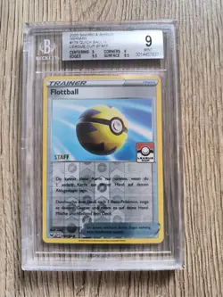 Flottball STAFF- 179/202 Sword & Shield Pokemon Reverse Holo League Cup BGS 9 - Image 1