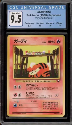 Pokemon Growlithe Vending Series 3 Japanese #058 CGC 9.5 - Image 1
