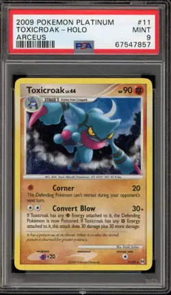 Pokemon Toxicroak Platinum Arceus Holo Rare #11 PSA 9 Mint - Image 1