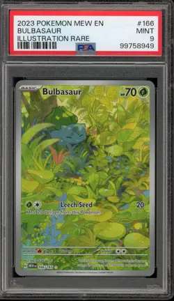 Pokemon Bulbasaur 151 MEW EN Illustration Rare #166 PSA 9 Mint - Image 1