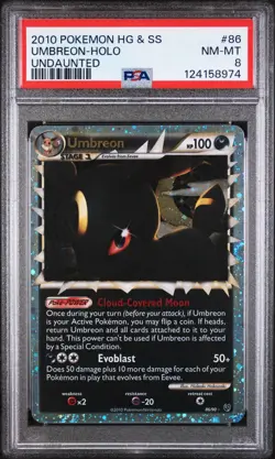 Pokemon Umbreon Prime 86/90 - PSA 8 NM MT - HGSS Undaunted Holo RARE - Image 1
