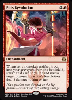 Pia's Revolution -Foil Medium Play MTG Aether Revolt - Image 1