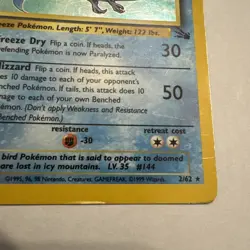 1999 Fossil Articuno Holo Rare Card #2/62 - Image 5