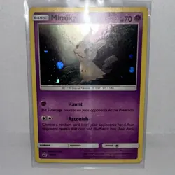 Pokemon Mimikyu SM29 Black Star Promo Holo Basic Card with Swirl - Image 4