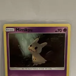 Pokemon Mimikyu SM29 Black Star Promo Holo Basic Card with Swirl - Image 5