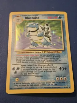 Blastoise Base Set Holo Rare Card 002/102 LP Condition - Image 1