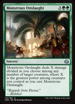 Monstrous Onslaught -Foil Light Play MTG Aether Revolt - Image 1