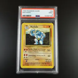 PSA 9 Machoke 34/102 Pokemon Base Set 1999 Non Holo Card - Image 1