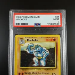 PSA 9 Machoke 34/102 Pokemon Base Set 1999 Non Holo Card - Image 2