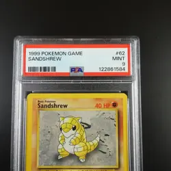 PSA 9 Sandshrew 62/102 Pokemon Base Set 1999 Non Holo Graded Card - Image 2