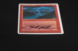 Lightning Bolt Signed Christopher Rush 4th Edition MTG Magic Card - Image 5