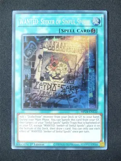 Wanted: Seeker of Sinful Spoils MP24 Secret Rare - 1st ed Yugioh Card #54V - Image 1