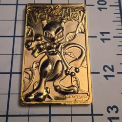1999 Pokemon Mewtwo 23K Gold Trading Card. (Anime, Japanese Animation, Nintendo) - Image 1