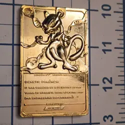 1999 Pokemon Mewtwo 23K Gold Trading Card. (Anime, Japanese Animation, Nintendo) - Image 2