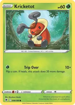 Kricketot SWSH10: Astral Radiance 009/189 NM English Pokemon Card - Image 1