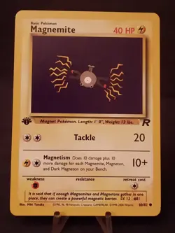 Pokemon Card Team Rocket 1st Edition Magnemite 60/82 Regular Finish VLP-NM - Image 1