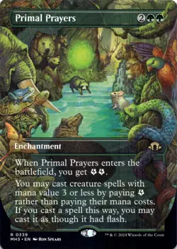 Primal Prayers BORDERLESS Modern Horizons 3 Magic MTG NM - Image 1