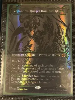 MTG Zopandrel, Hunger Dominus Oil Slick Raised Foil Borderless ONE 356 - Image 1
