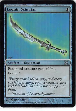 Leonin Scimitar *FOIL Uncommon* Magic MtG x1 Tenth 10th Edition MP - Image 1