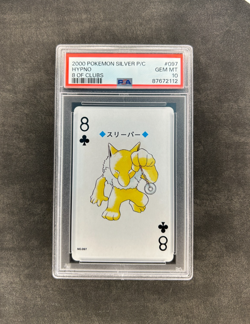 2000 POKEMON SILVER VERSION PLAYING CARDS 8 OF CLUBS #097 HYPNO PSA 10 - Image 1