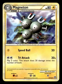 Magneton 43/102 Uncommon HGSS Triumphant Pokemon LP - Image 1