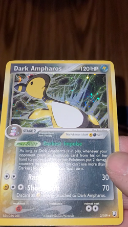 Pokemon TCG - Dark Ampharos (W/SWIRL!) 2/109 EX Team Rocket Returns Reverse Holo - Image 2