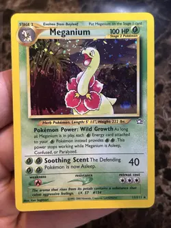 Pokemon TCG Meganium Neo Genesis Holo Rare Card #11/111 LP+ Or NM - Image 1