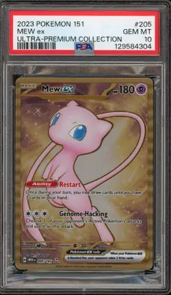 Pokemon Mew ex 151 Ultra-Premium Coll. Gold Metal Promo #205 PSA 10 Gem Mint - Image 1