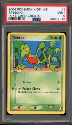 Pokemon Treecko Kids' WB! Poke Card Creator #1 PSA 9 Mint - Image 1