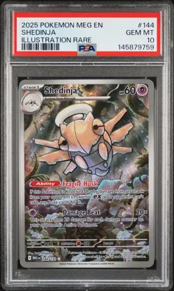 2025 POKEMON MEG EN-MEGA EVOLUTION ILLUSTRATION RARE #144 SHEDINJA PSA 10 - Image 1