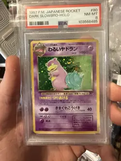1997 POKEMON JAPANESE ROCKET #80 DARK SLOWBRO-HOLO PSA 8 - Image 1