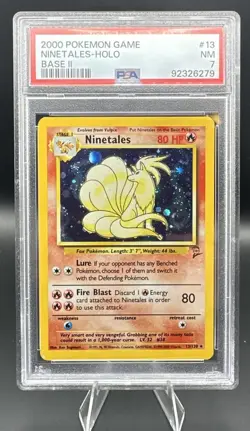 PSA 7 NM 2000 POKEMON BASE SET 2 NINETALES HOLO #13 - Image 1