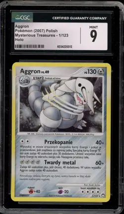Pokemon Aggron Mysterious Treasures POLISH Holo Rare #1 CGC 9 Mint - Image 1