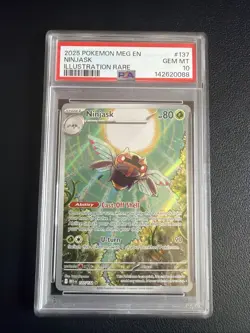 PSA 10 Ninjask 137/132 Pokemon Me01: Mega Evolutions Illustration Rare 2025 - Image 1