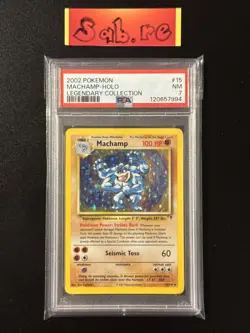 PSA 7 Machamp Holo Rare Legendary Collection 15/110 Pokemon Card - Image 1