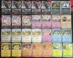 Pokemon Eeveelution Card Lot 28 Cards Umbreon V Sylveon V Eevee Evolutions NM - Image 1