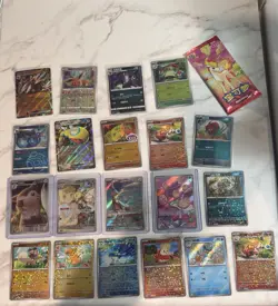 21 piece Pokemon Korean/Chinese Lot with booster pack illustrations, exs holos - Image 1