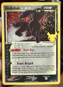 Pokemon TCG: Umbreon Gold Star 17/17 Celebrations 25th Anniversary NM - Image 1