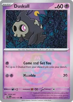 Duskull (Master Ball Pattern, #035/131) - H SV - Prismatic Evolutions LP Pokemon - Image 1