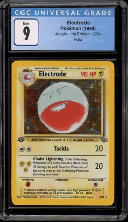 Pokemon Electrode Jungle 1st Edition Holo Rare #2 CGC 9 Mint - Image 1