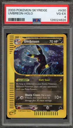 Pokemon Umbreon Skyridge Holo Rare #H30 PSA 4 - Image 1