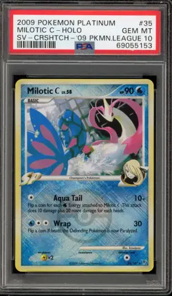 Pokemon Milotic 2009 Pokemon League Crosshatch Reverse Holo Promo #35 PSA 10 - Image 1