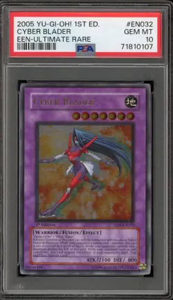 Yu-Gi-Oh! Cyber Blader 1st Edition Ultimate Rare EEN-EN032 PSA 10 Gem Mint - Image 1