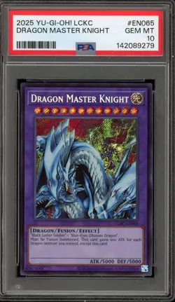 Yu-Gi-Oh! Dragon Master Knight Secret Rare LCKC-EN065 PSA 10 Gem Mint - Image 1
