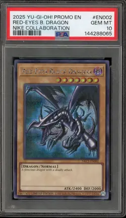 Yu-Gi-Oh! Red-Eyes B. Dragon Nike Collaboration Promo NKC1-EN002 PSA 10 Gem Mint - Image 1