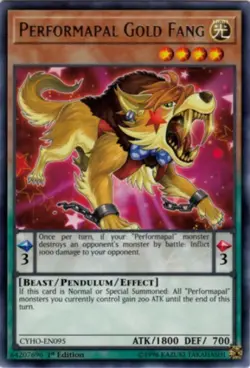 Performapal Gold Fang - CYHO-EN095 - Rare - 1st Edition - Lightly Played - Cyber - Image 1