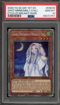 Yu-Gi-Oh! Ghost Mourner & Moonlit Chill 1st Ed Starlight Rare ETCO-EN036 PSA 10 - Image 1