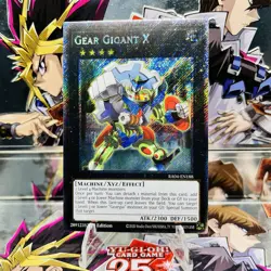 Yugioh Gear Gigant X RA04-EN188 Platinum Secret Rare 1st Ed Near Mint - Image 1