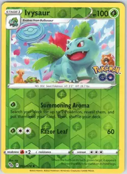 Ivysaur 002/078 Uncommon Pokemon GO Pokemon Reverse Holo NM - Image 1