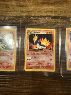 Pokemon Neo Quilava & Cyndaquil 2000 Vintage Wizards 3 Card Lot NEAR MINT 💎 s - Image 2